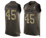 Men's Baltimore Ravens #45 Jaylon Ferguson Limited Green Salute to Service Tank Top Football Jersey
