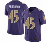 Men's Baltimore Ravens #45 Jaylon Ferguson Limited Purple Rush Vapor Untouchable Football Jersey