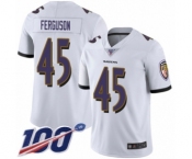 Men's Baltimore Ravens #45 Jaylon Ferguson White Vapor Untouchable Limited Player 100th Season Football Jersey