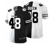 Men's Baltimore Ravens #48 Patrick Queen Black V White Peace Split Vapor Untouchable Limited Football Jersey