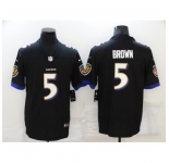 Men's Baltimore Ravens #5 Marquise Brown Nike Black Limited Player Jersey