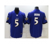 Men's Baltimore Ravens #5 Marquise Brown Nike Purple Limited Player Jersey