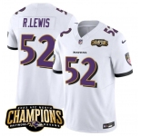Men's Baltimore Ravens #52 Ray Lewis White 2023 F.U.S.E. AFC North Champions Vapor Limited Football Stitched Jersey
