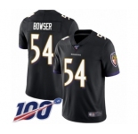 Men's Baltimore Ravens #54 Tyus Bowser Black Alternate Vapor Untouchable Limited Player 100th Season Football Jersey