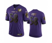 Men's Baltimore Ravens #58 L.J. Fort Purple Team 25th Season Golden Limited Football Jersey