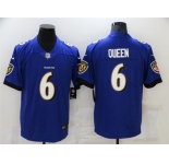 Men's Baltimore Ravens #6 Patrick Queen Nike Purple Limited Player Jersey