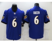 Men's Baltimore Ravens #6 Patrick Queen Nike Purple Limited Player Jersey