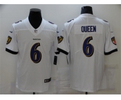 Men's Baltimore Ravens #6 Patrick Queen Nike White Limited Player Jersey