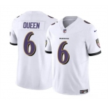 Men's Baltimore Ravens #6 Patrick Queen White 2023 F.U.S.E. Vapor Limited Football Stitched Jersey