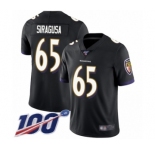 Men's Baltimore Ravens #65 Nico Siragusa Black Alternate Vapor Untouchable Limited Player 100th Season Football Jersey