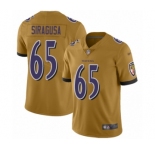 Men's Baltimore Ravens #65 Nico Siragusa Limited Gold Inverted Legend Football Jersey