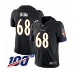 Men's Baltimore Ravens #68 Matt Skura Black Alternate Vapor Untouchable Limited Player 100th Season Football Jersey