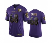 Men's Baltimore Ravens #68 Matt Skura Purple Team 25th Season Golden Limited Football Jersey