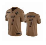 Men's Baltimore Ravens #7 Rashod Bateman 2023 Brown Salute To Service Limited Football Stitched Jersey