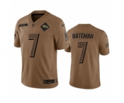 Men's Baltimore Ravens #7 Rashod Bateman 2023 Brown Salute To Service Limited Football Stitched Jersey