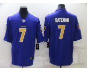 Men's Baltimore Ravens #7 Rashod Bateman Purple 2020 Color Rush Stitched NFL Nike Limited Jersey
