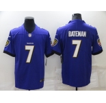 Men's Baltimore Ravens #7 Rashod Bateman Purple 2022 Vapor Untouchable Stitched NFL Nike Limited Jersey