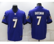 Men's Baltimore Ravens #7 Rashod Bateman Purple 2022 Vapor Untouchable Stitched NFL Nike Limited Jersey