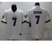 Men's Baltimore Ravens #7 Rashod Bateman White 2022 Vapor Untouchable Stitched NFL Nike Limited Jersey