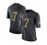 Men's Baltimore Ravens #7 Trace McSorley Limited Black 2016 Salute to Service Football Jersey