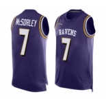 Men's Baltimore Ravens #7 Trace McSorley Limited Purple Player Name & Number Tank Top Football Jersey