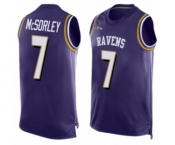 Men's Baltimore Ravens #7 Trace McSorley Limited Purple Player Name & Number Tank Top Football Jersey