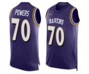 Men's Baltimore Ravens #70 Ben Powers Limited Purple Player Name & Number Tank Top Football Jersey