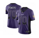 Men's Baltimore Ravens #70 Ben Powers Limited Purple Rush Drift Fashion Football Jersey