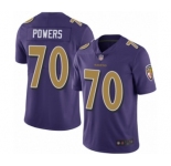 Men's Baltimore Ravens #70 Ben Powers Limited Purple Rush Vapor Untouchable Football Jersey