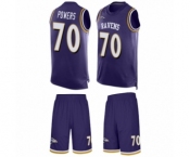 Men's Baltimore Ravens #70 Ben Powers Limited Purple Tank Top Suit Football Jersey