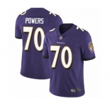 Men's Baltimore Ravens #70 Ben Powers Purple Team Color Vapor Untouchable Limited Player Football Jersey