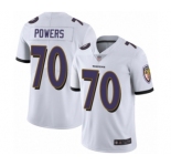 Men's Baltimore Ravens #70 Ben Powers White Vapor Untouchable Limited Player Football Jersey