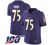 Men's Baltimore Ravens #75 Jonathan Ogden Purple Team Color Vapor Untouchable Limited Player 100th Season Football Jersey