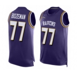Men's Baltimore Ravens #77 Bradley Bozeman Elite Purple Player Name & Number Tank Top Football Jersey