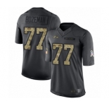 Men's Baltimore Ravens #77 Bradley Bozeman Limited Black 2016 Salute to Service Football Jersey