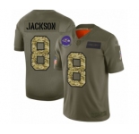 Men's Baltimore Ravens #8 Lamar Jackson 2019 Olive Camo Salute to Service Limited Jersey