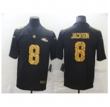 Men's Baltimore Ravens #8 Lamar Jackson Black Nike Leopard Print Limited Jersey