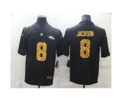 Men's Baltimore Ravens #8 Lamar Jackson Black Nike Leopard Print Limited Jersey