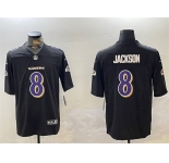 Men's Baltimore Ravens #8 Lamar Jackson Black Vapor Limited Football Jersey