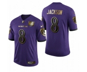 Men's Baltimore Ravens #8 Lamar Jackson Limited Olive Gold Football Jersey