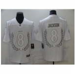 Men's Baltimore Ravens #8 Lamar Jackson Limited White Souvenir Edition Football Jersey