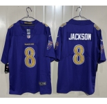 Men's Baltimore Ravens #8 Lamar Jackson Purple 2026 Alternate Vapor Limited Football Stitched Jersey