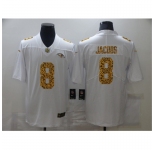 Men's Baltimore Ravens #8 Lamar Jackson White Nike Leopard Print Limited Jersey