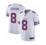 Men's Baltimore Ravens #8 Lamar Jackson White Team Logo Cool Edition Jersey