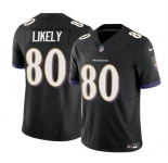 Men's Baltimore Ravens #80 Isaiah Likely Black 2023 F.U.S.E. Vapor Limited Football Stitched Jersey
