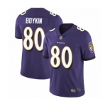 Men's Baltimore Ravens #80 Miles Boykin Purple Team Color Vapor Untouchable Limited Player Football Jersey