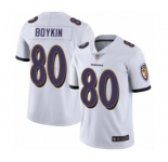 Men's Baltimore Ravens #80 Miles Boykin White Vapor Untouchable Limited Player Football Jersey