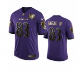 Men's Baltimore Ravens #83 Willie Snead IV Purple Team 25th Season Golden Limited Football Jersey