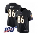 Men's Baltimore Ravens #86 Nick Boyle Black Alternate Vapor Untouchable Limited Player 100th Season Football Jersey