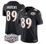 Men's Baltimore Ravens #89 Mark Andrews Black F.U.S.E 2024 AFC North Division Champions Vapor Limited Football Jersey